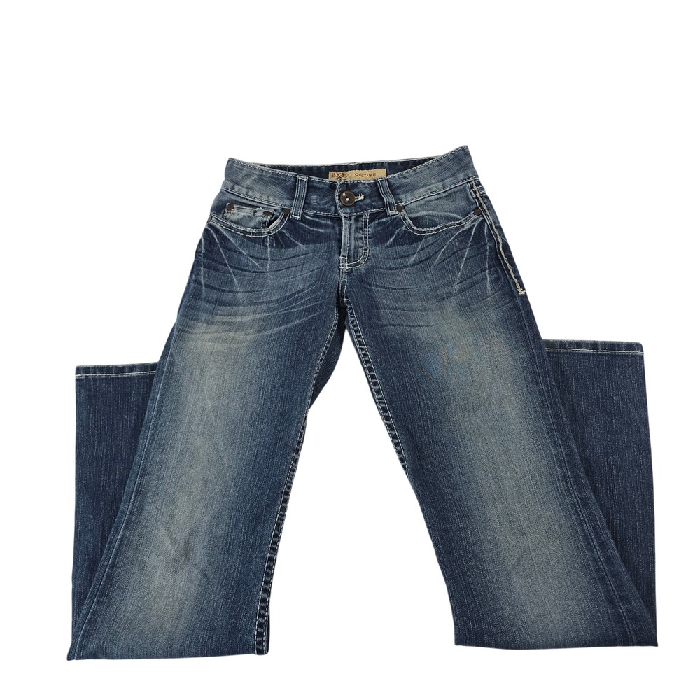 BKE Culture Women Bootcut Jeans Dark Wash Stretch BKL4137R 26x31.5 Whiskered